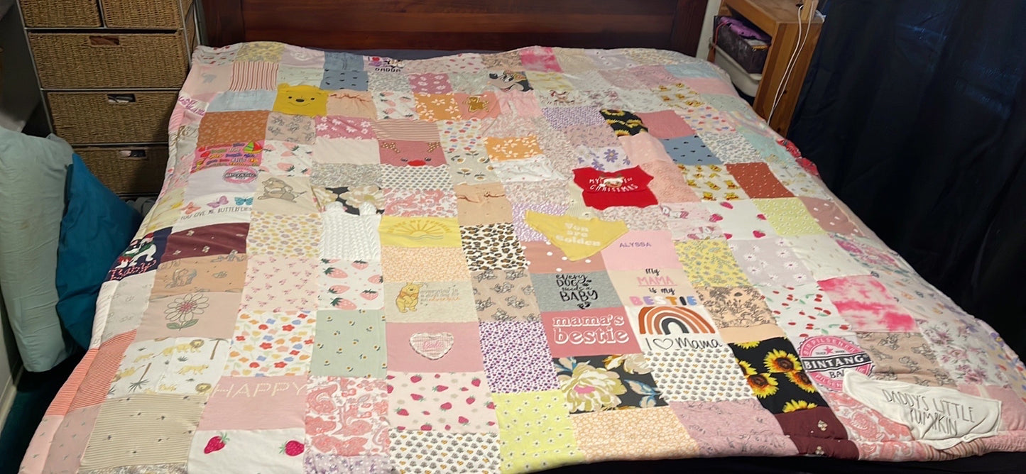 Memory blanket out of yr own baby clothes
